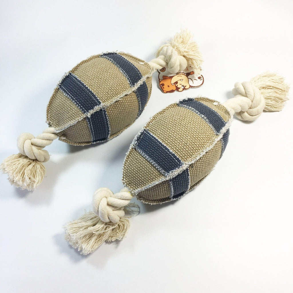 Durable Linen Cotton Rope Dog Toy For Rugby Training - Bite Resistant And Engaging