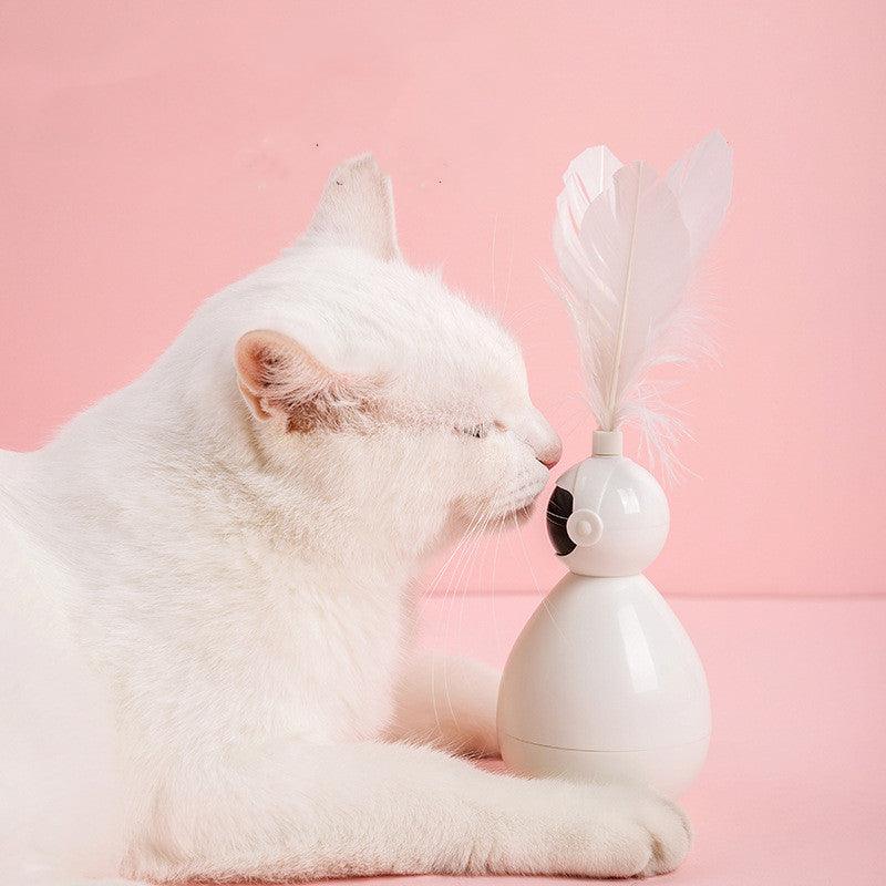 Funny Cat Tumbler Toy: Interactive Feathered Fun For Feline Friends