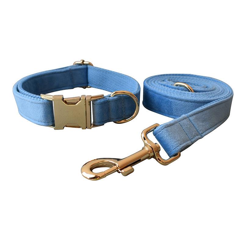 LUXURY VELVET DOG COLLAR  AND LEASH SET