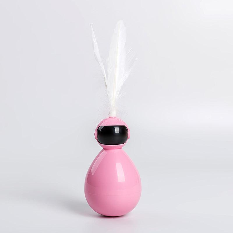 Funny Cat Tumbler Toy: Interactive Feathered Fun For Feline Friends